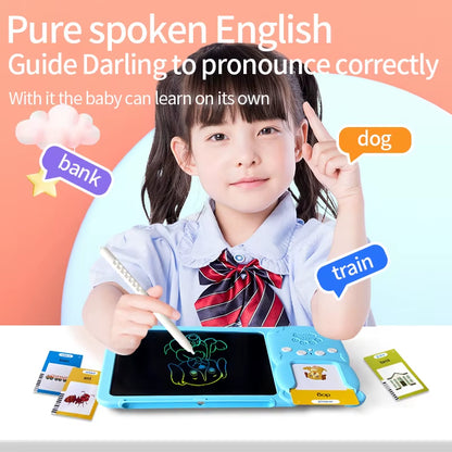 Talking Flash Cards LCD Writing Tablet Board Pad Toy Learning Education Preschool Montessori Speech Therapy Autism Toys for Kid