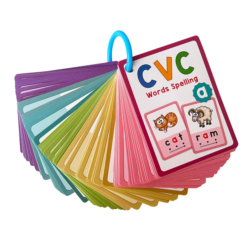 Montessori CVC Words Cards Toddler Learning Supplies for Kindergarten Sight Words Teaching Aids Vocabulary Educational Toys