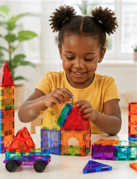 100-Piece Magnetic Building Tiles – STEM Learning Set