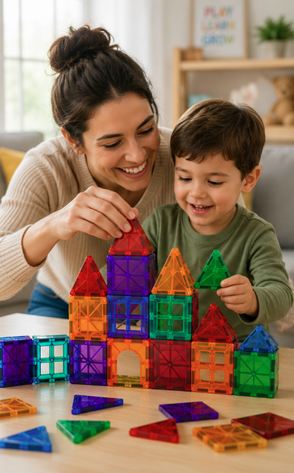 100-Piece Magnetic Building Tiles – STEM Learning Set