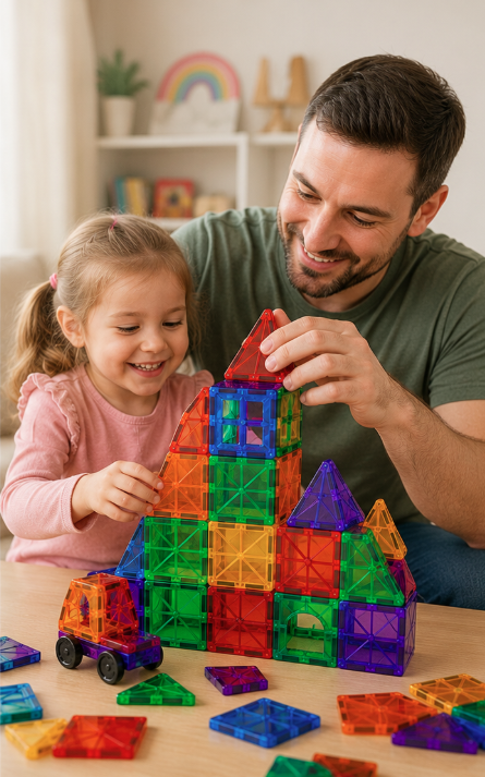100-Piece Magnetic Building Tiles – STEM Learning Set