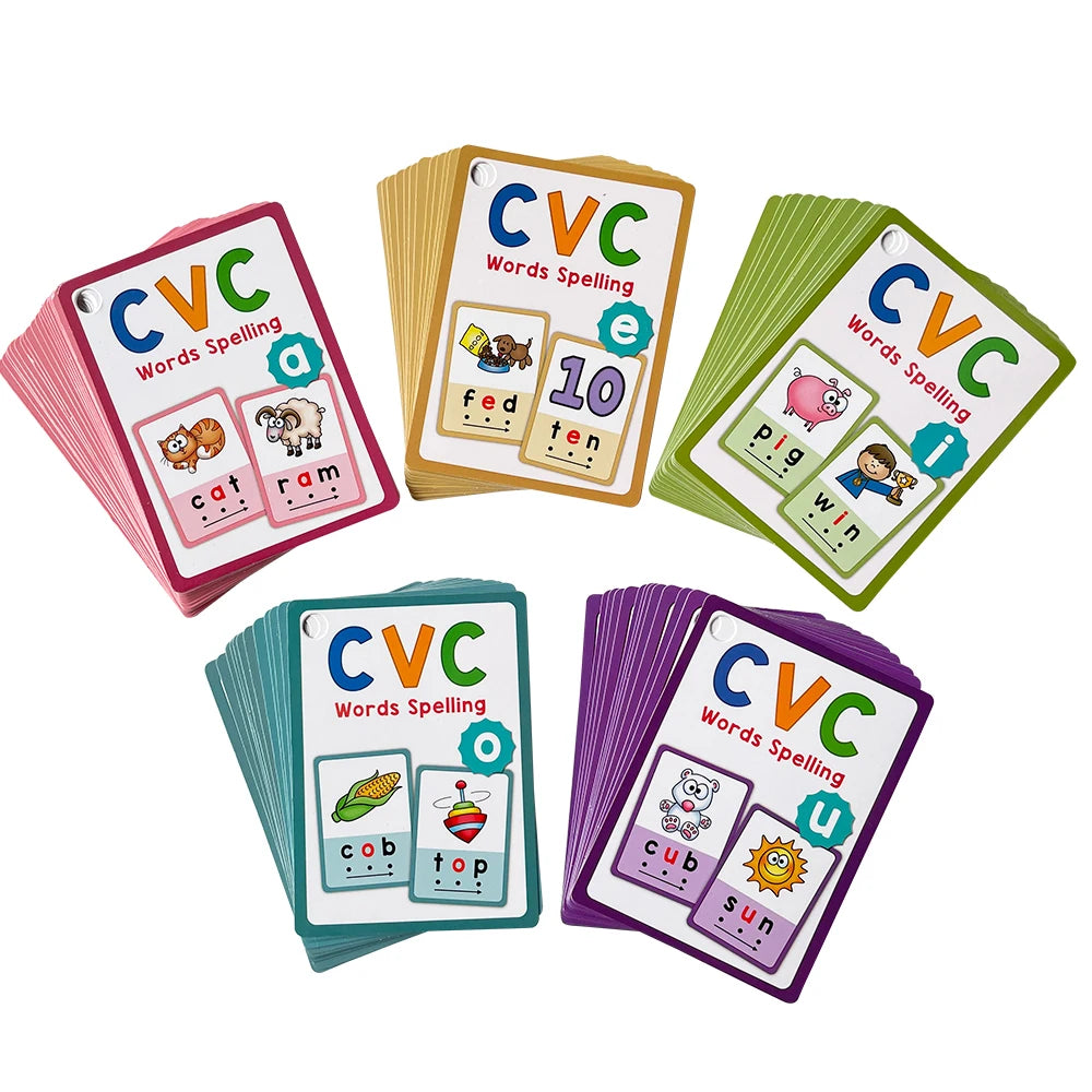 Montessori CVC Words Cards Toddler Learning Supplies for Kindergarten Sight Words Teaching Aids Vocabulary Educational Toys
